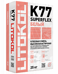 цементные клеи Эластичный клей для плитки  - SUPERFLEX K77 Белый